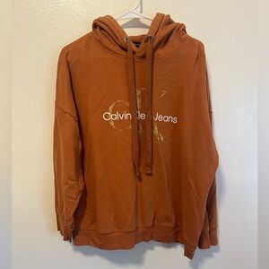 Women’s Calvin Klein Jeans Monogram Hoodie in Rust Brown- SZ 2X, Plus Size